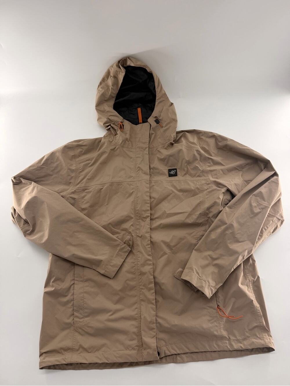 Dutch Bros Coffee Authentic Rain Jacket Tan Brown Unisex XL Windbreaker